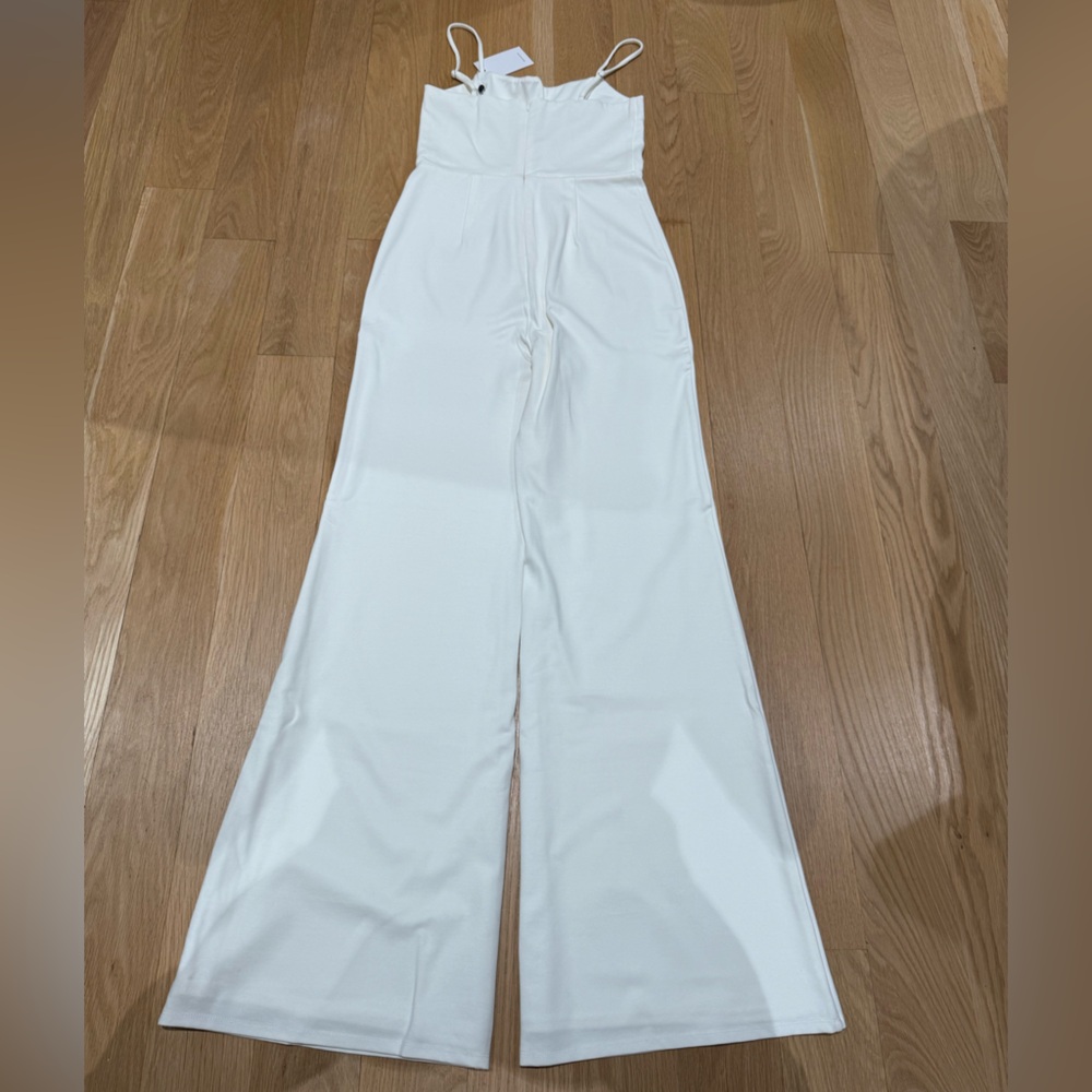 NWT Lovers and Friends White Wide Leg With Slits Jumpsuit, Size M - Picture 5 of 7